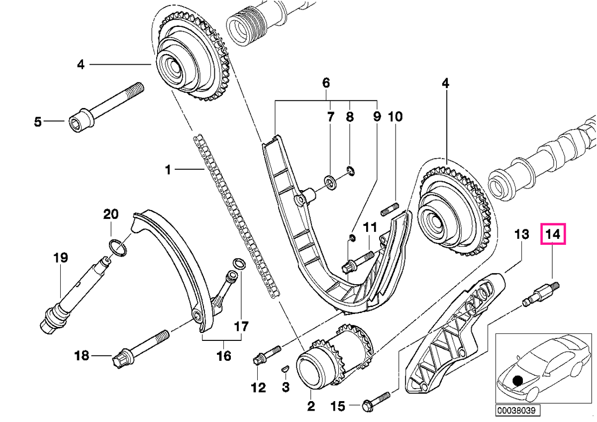 11311436684 Știft rulment inferior - BMW