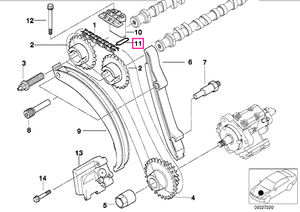 11312249978 Garnitura profilata capac superior distributie - BMW Seria 3 E46, Seria 5 E39, Seria 7 E38, X5 E53