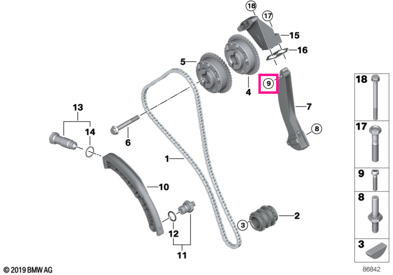 11317504455 Surub Torx M8X38 - BMW