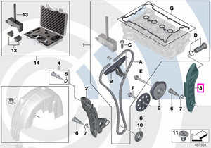 11317534833 Intinzator lant distributie - Mini Cabrio R57, Clubman R55, Coupe R58, Roadster R59, R56 - tip motor N14