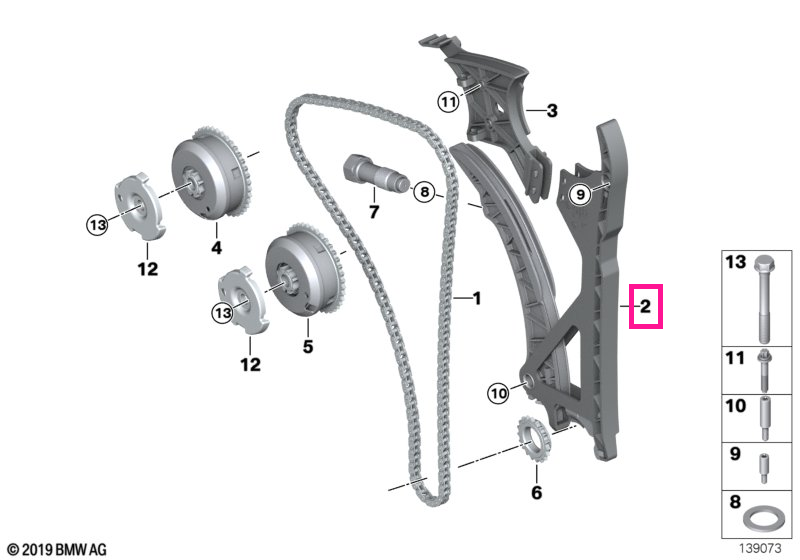 11317542837 Patina lant distributie - BMW Seria 1 E81 E82 E87 E88, Seria 3 E90 E91 E92 E93, Seria 5 E60 E61 F10 F11, Ser