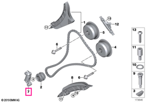 11317557741 Intinzator lant distributie - BMW Seria 5 F07 F10 F11 G30 G31 F90 G90 G99 M5, Seria 6 F06 F12 F13, Seria 7 F