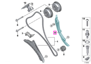 11317574397 Sina ghidaj lant sistem distributie motor - BMW Seria 5 F07 F10 F11, Seria 6 F06 F12 F13, Seria 7 F01 F02 F0