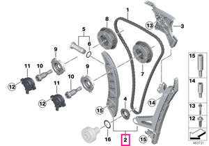 11317592877 Intinzator / Sina ghidaj lant distributie - BMW Seria 1 F20 F21, Seria 2 F22 F23, Seria 3 F30 F31 F34, Seria