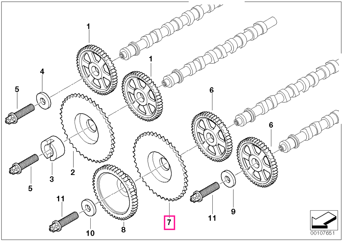 11317788314 Roată dințată arbore came ZYL. 5-8 - BMW