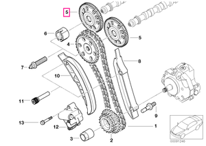 11317788741 Roata dintata arbore cu came, lant distributie - BMW Seria 3 E46, Seria 5 E60 E61, Seria 7 E65, X3 E83, X5 E