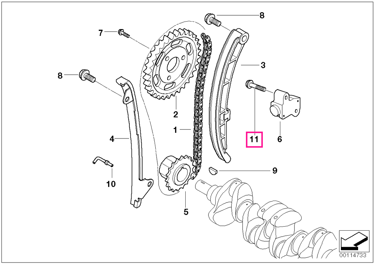11317791837 Șurub cu flanșă M6X25 - BMW - Mini