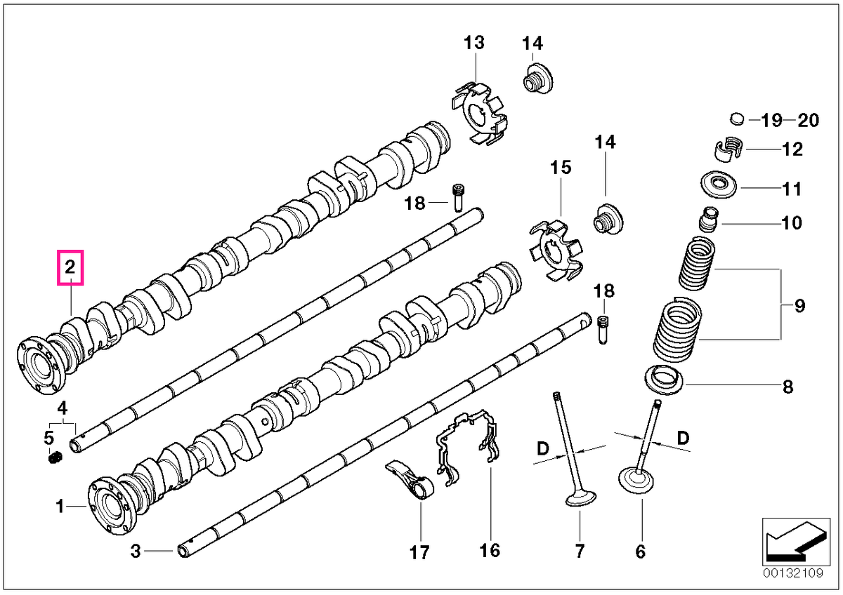 11317832195 Outlet camshaft - BMW
