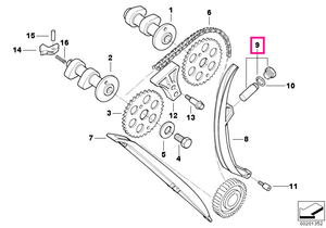 11318544800 Set, chain tensioner - BMW Motorrad