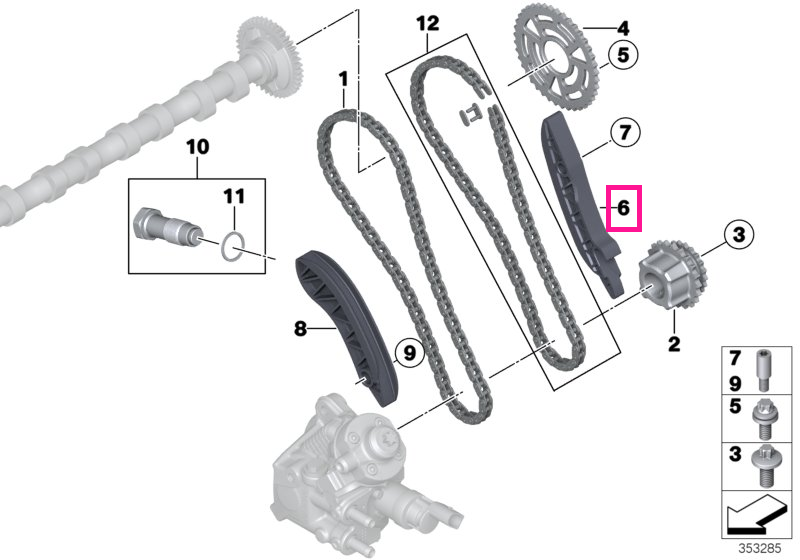 11318576290 Guide rail - BMW