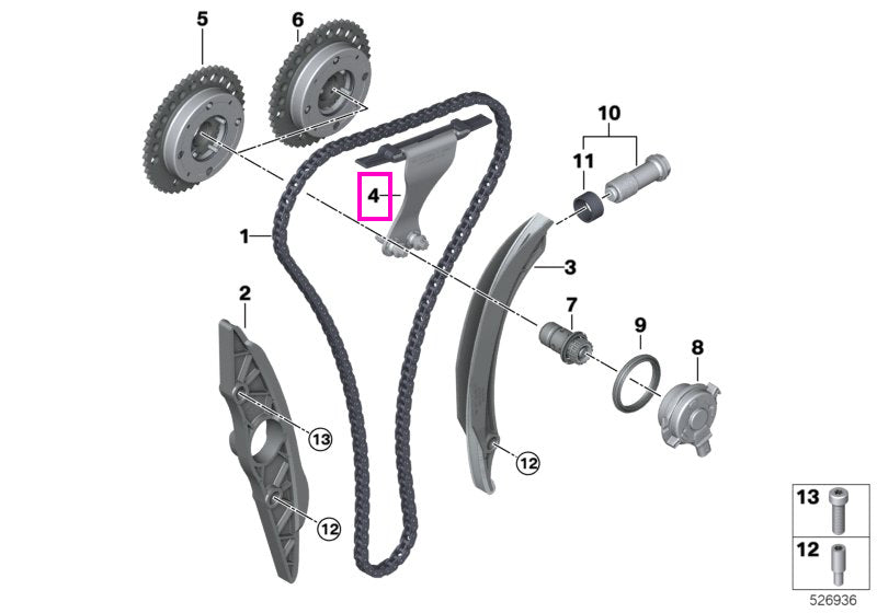 11318693610 Ghidaj lant distributie - BMW Seria 1, Seria 2, Seria 3, Seria 4, Seria 5, Seria 6, Seria 7, Seria 8, X1, X2
