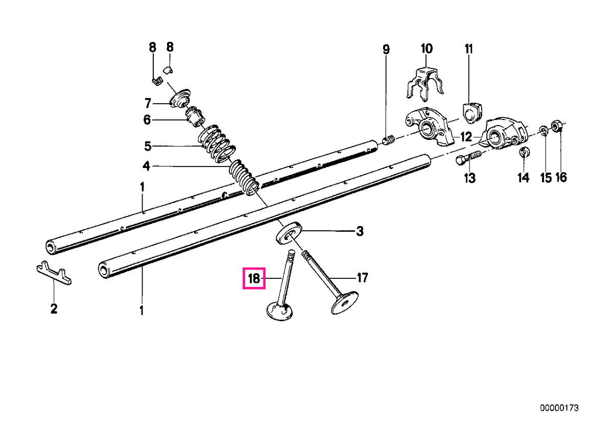 11341280643 Exhaust valve 34,0/6,96MM - BMW