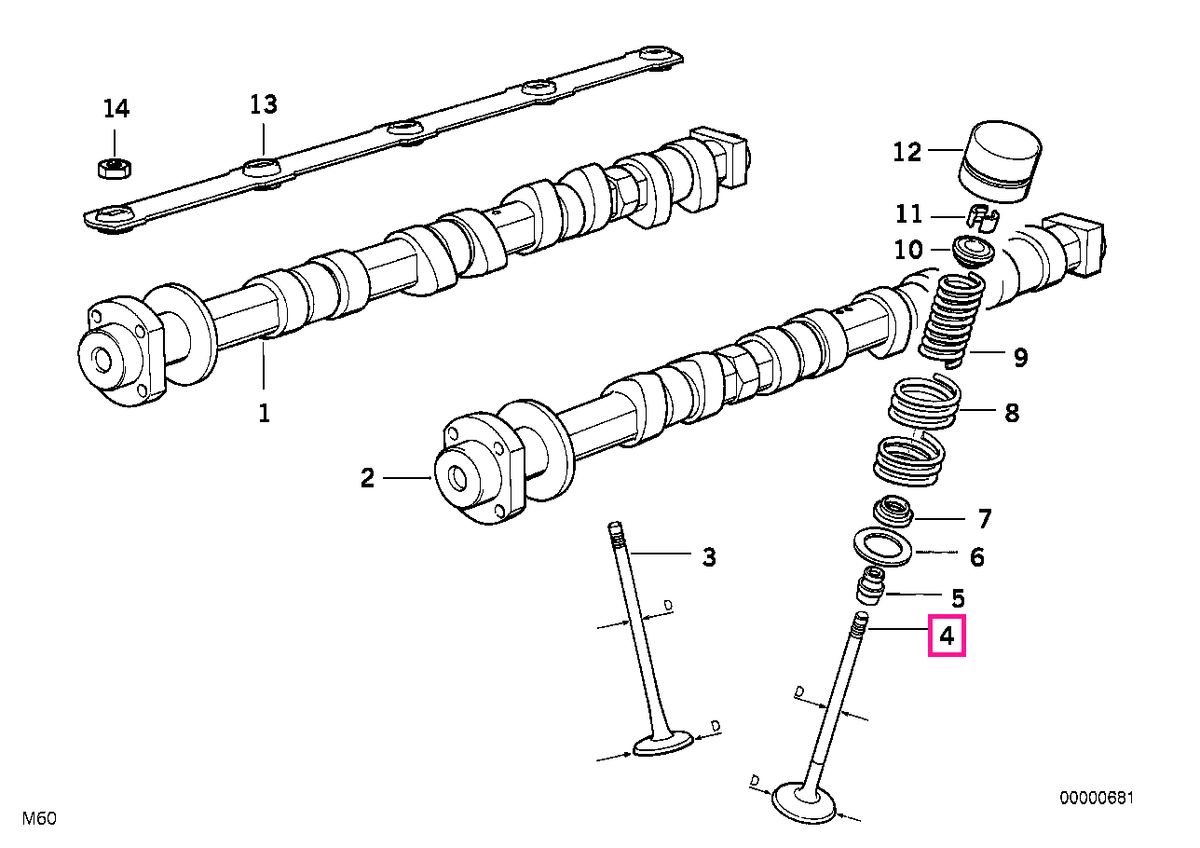 11341433483 Supapa esapament 28,5/5,94MM - BMW