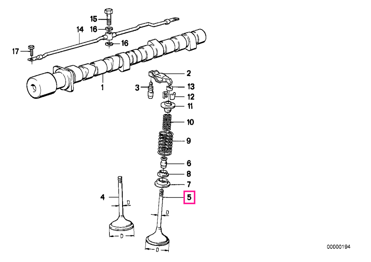 11341717878 Supapa evacuare, 36,0/6,96MM - BMW
