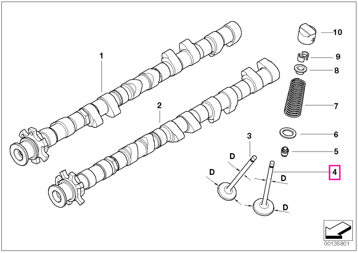 11347838294 Supapă eșapament 30,5/4,96MM - BMW