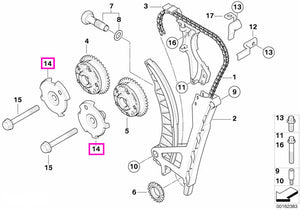11367504629 Roata impuls sistem distributie - BMW Seria 1 E81 E82 E87 E88, Seria 3 E46 E90 E91 E92 E93, Seria 5 E60, X1 
