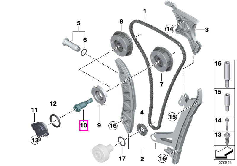 11367583820 Supapa comanda pozitie arbore cu came - BMW Seria 1 F20 F21, Seria 2 F22 F23, Seria 3 F30 F31 F34 F35, Seria