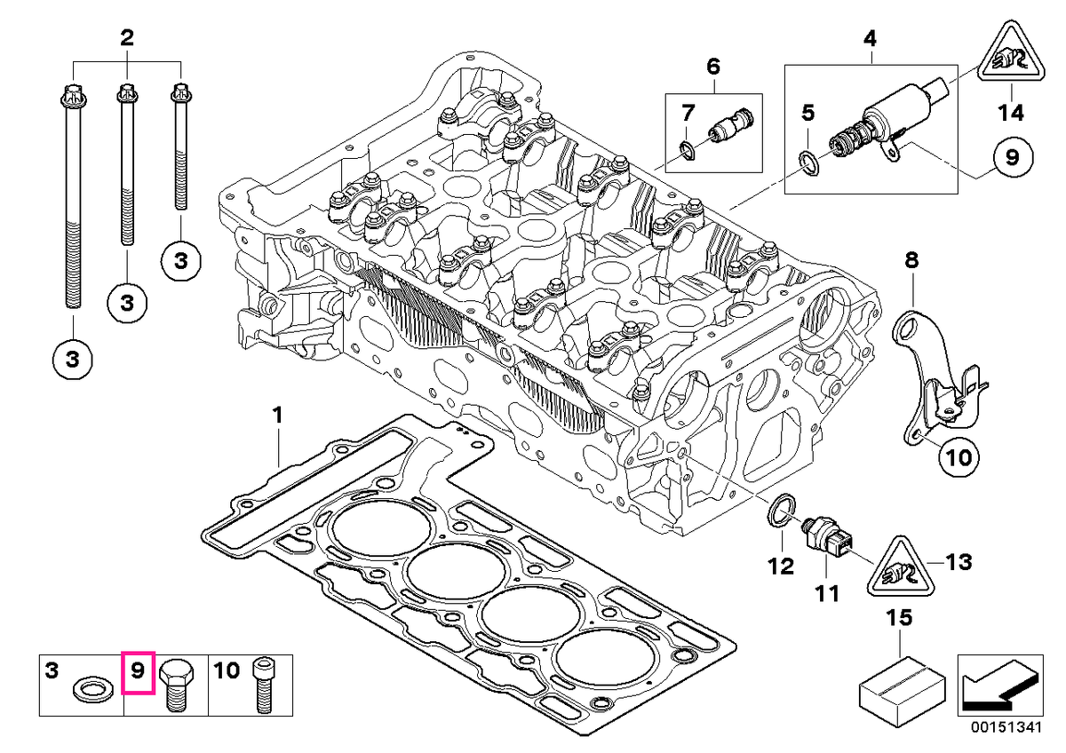 11367605225 Șurub cap oval M6X16 - BMW - Mini