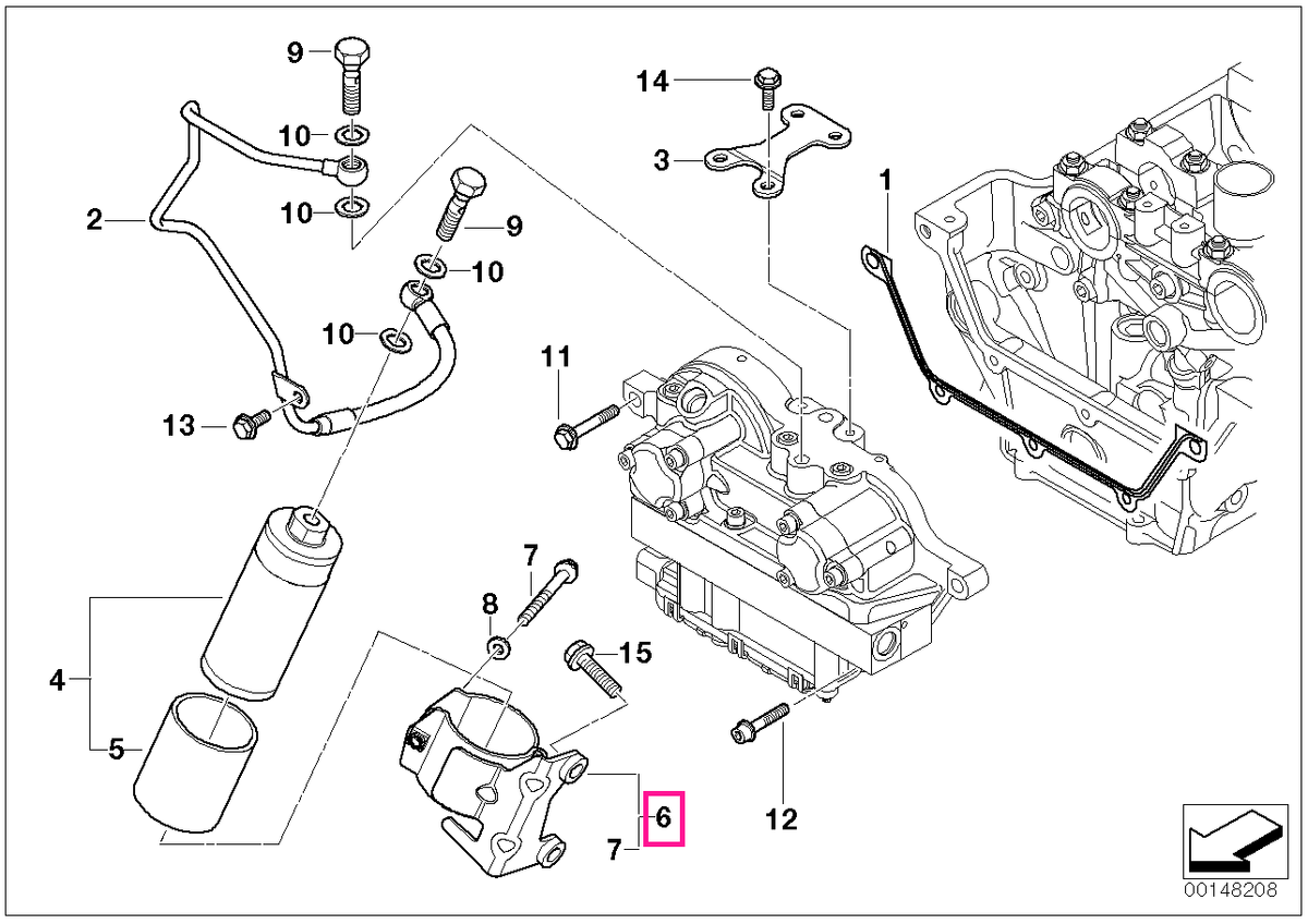 11367838607 Suport acumulator presiune - BMW