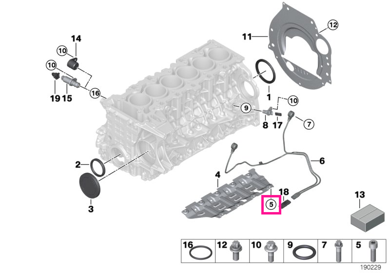 11410429299 Set, aluminium screws, oil deflector - BMW