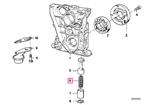 11411706809 Arc elicoidal presiune lant distributie - BMW Seria 3 E30 E36 E46, Seria 5 E34 E39 E60 E61, Seria 7 E38 E65 
