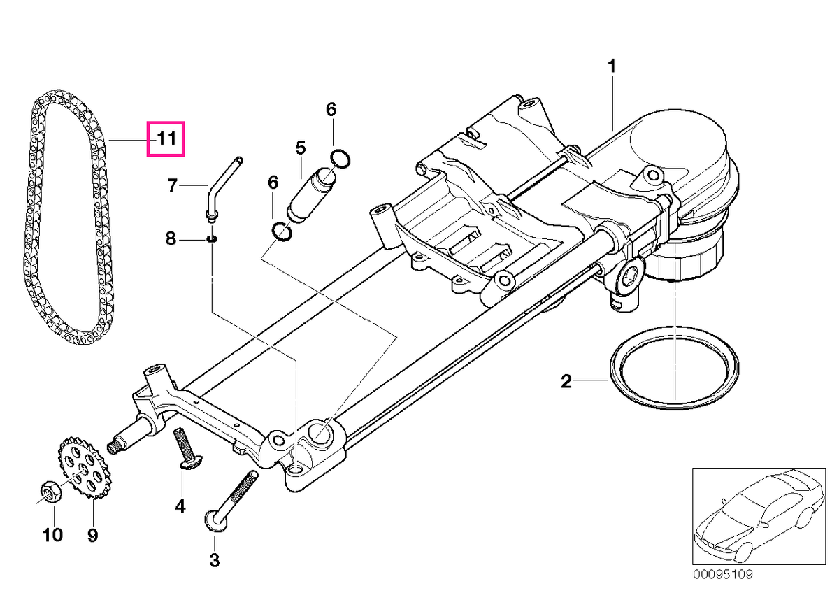 11417500182 Lant pompa ulei moto - BMW