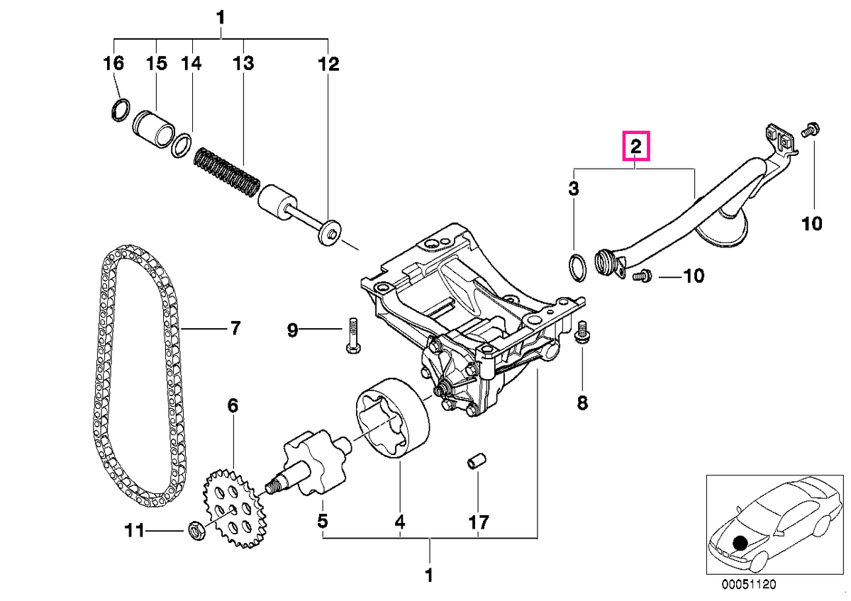 11417503261 Furtun aspirație - BMW
