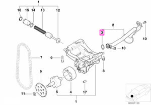 11417507429 Garnitura O-ring pompa ulei (20,0x3) - BMW Seria 3 E46, Seria 5 E39 E60 E61, Seria 7 E38 E65 E66, X3 E83, X5
