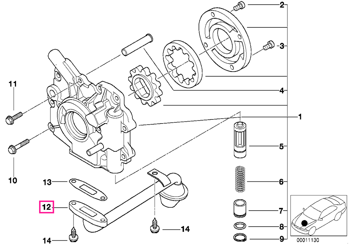 11417785074 Tub admisie - BMW