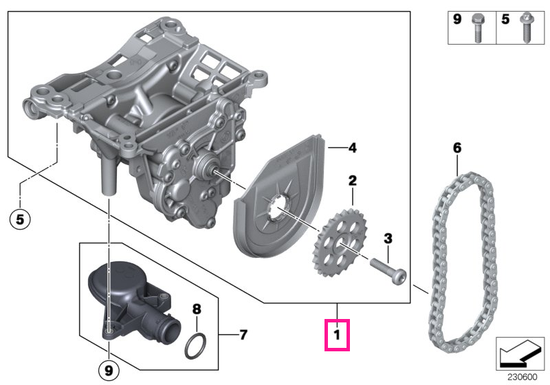 11417823007 Pompa vacuum ulei - BMW Seria 1 F20 F21 - Mini Cabrio R57, Clubman R55, Countryman R60, Coupe R58, Paceman R