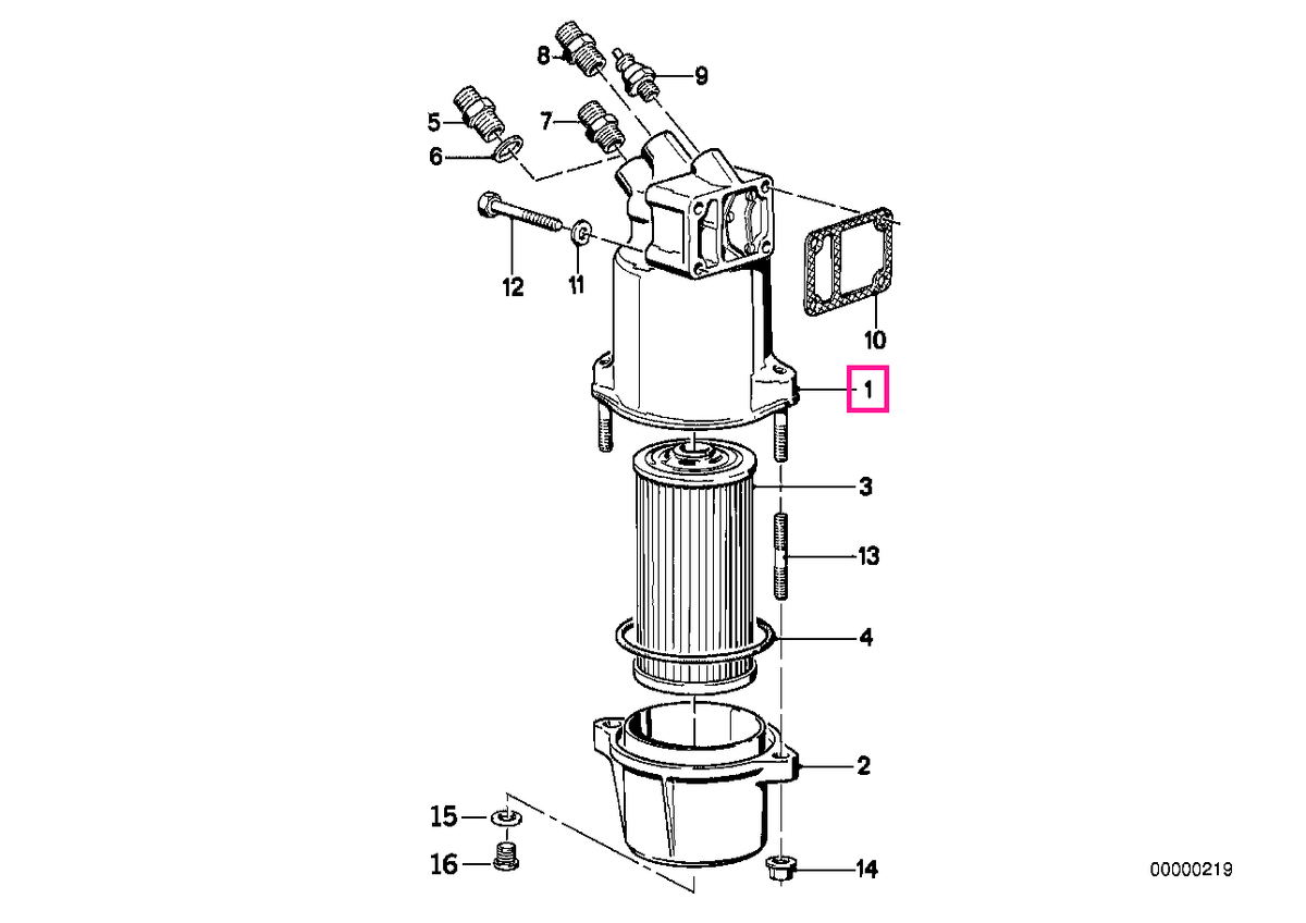 11421285909 Oil filter head PUROLATOR - BMW