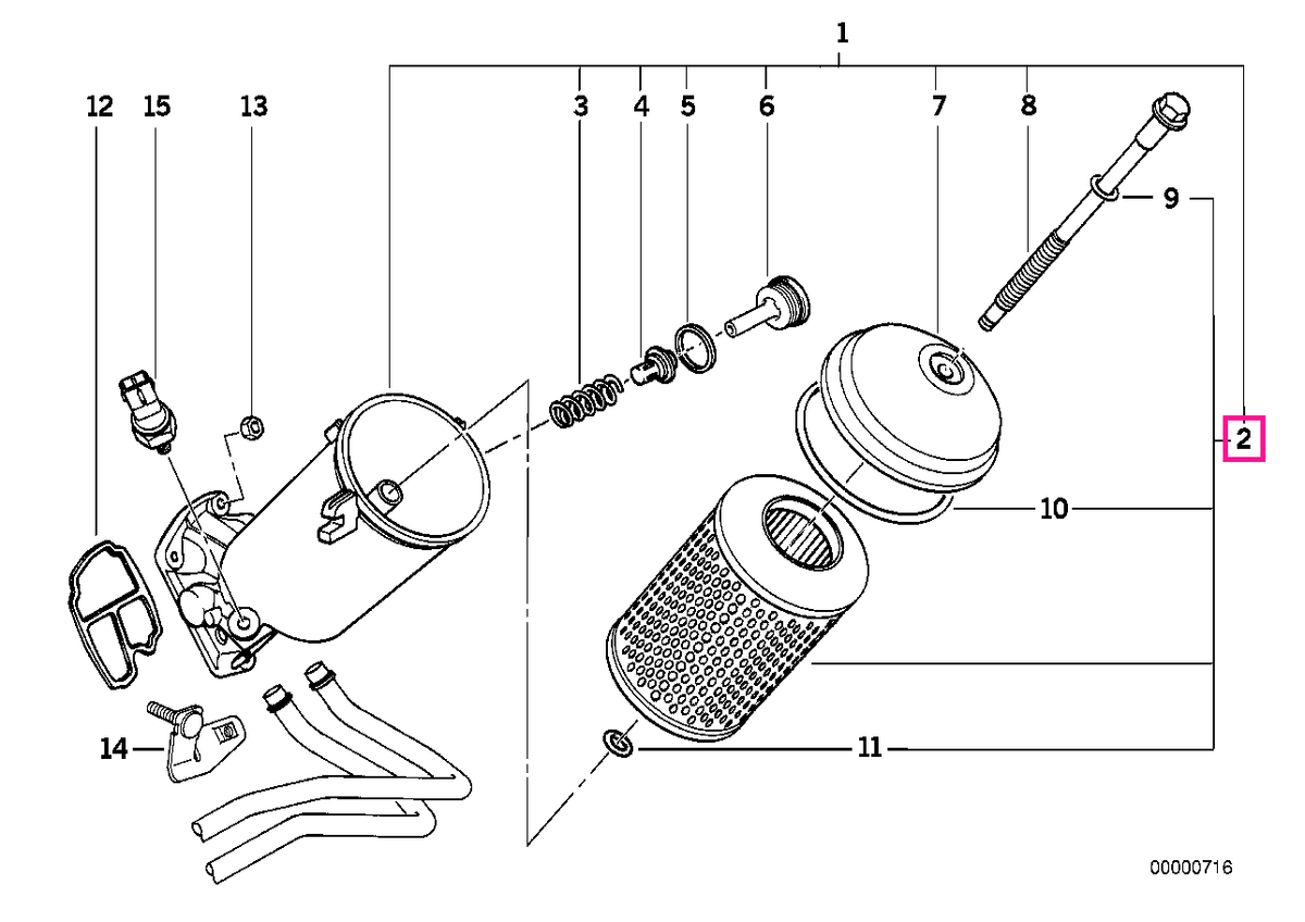 11422244332 Filtru ulei motor - BMW