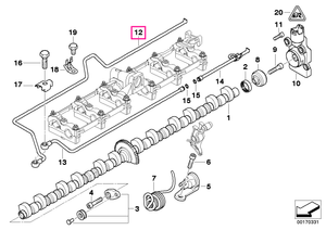 11427522001 Oil spray tube, inlet side ZYL. 7-12 - BMW