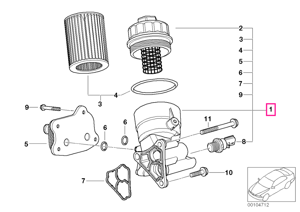 11427562250 Filtru ulei carcasă aluminiu - BMW - Mini