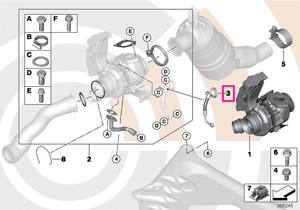 11427797405 Conducta alimentare ulei, turbocompresor - BMW Seria 1 E81 E82 E87 E88, Seria 3 E90 E91 E92 E93, Seria 5 E60