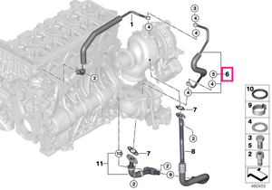 11428472393 Oil pipe - BMW