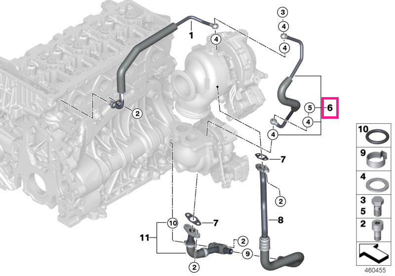 11428472393 Oil pipe - BMW
