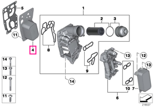11428507626 Radiator racire ulei - BMW Seria 1 F20 F21, Seria 2 F22, Seria 3 E90 E91 E92 E93 F30 F31 F34, Seria 4 F32 F3