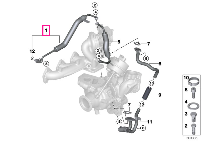 11428586483 Oil pipe - BMW