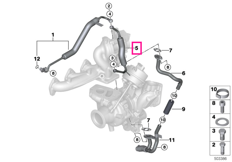 11428586485 Oil pipe - BMW