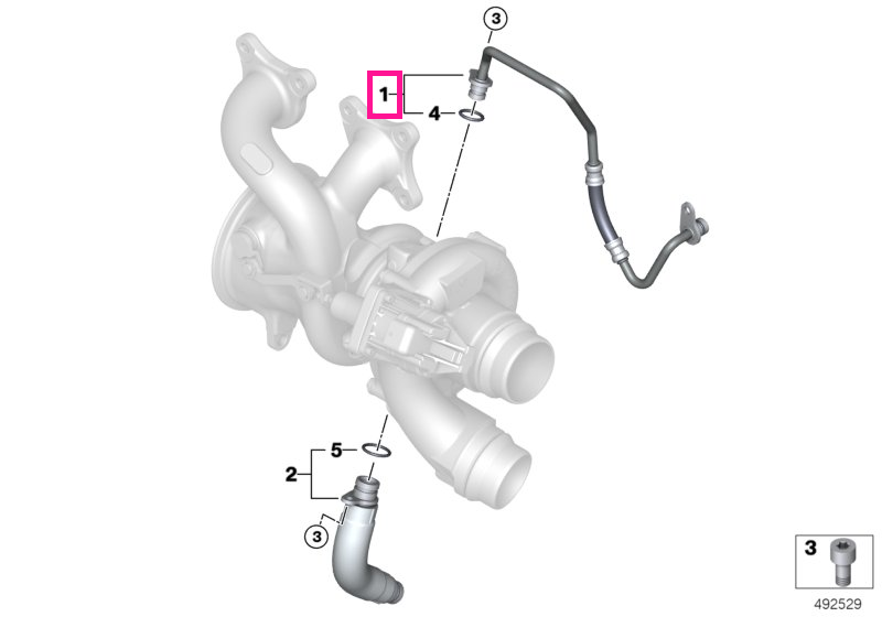 11428679019 Oil supply line - BMW