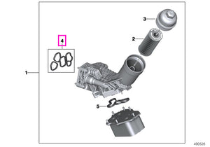 11429886567 Set garnituri carcasa filtru ulei - BMW Seria 2 G42, Seria 3 G20 G21 G28, Seria 4 G22 G23 G26, Seria 5 G30 G