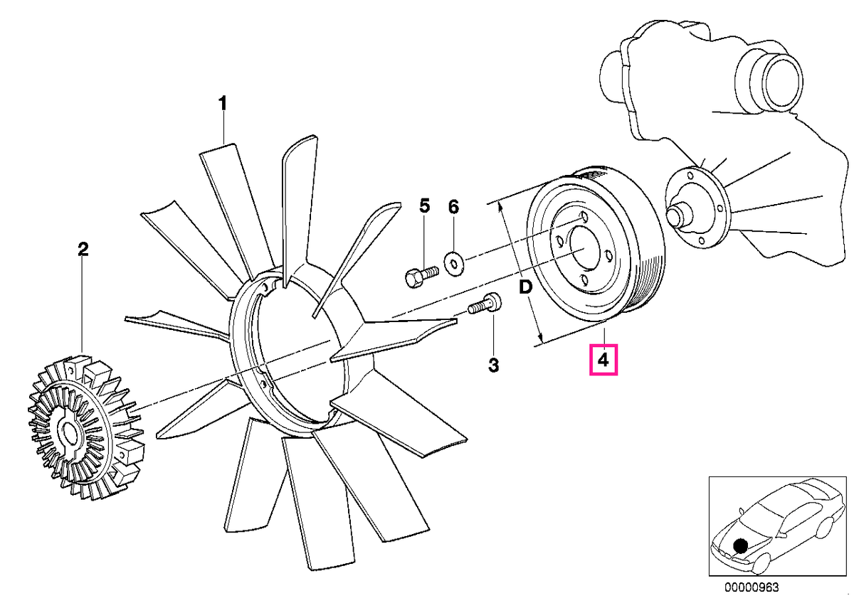 11511741426 Pulley D=105MM - BMW