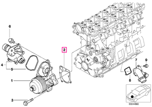 11517793796 Garnitura pompa apa motor - BMW Seria 1 E87, Seria 3 E46 E90 E91 E92 E93, Seria 5 E39 E60 E61, Seria 6 E63 E