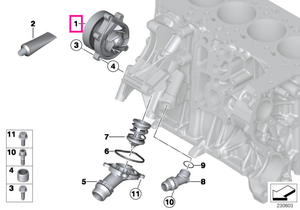 11518512443 Pompa apa, mecanica - Mini Cabrio R57, Clubman R55, Countryman R60, Coupe R58, Paceman R61, Roadster R59, R5