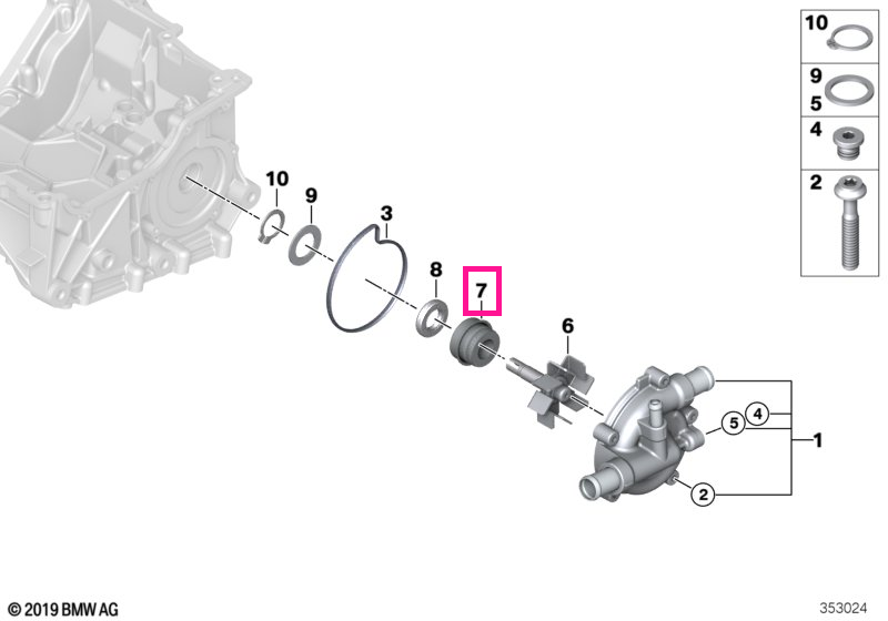 11518546154 Inel etanșare pomă răcire - BMW