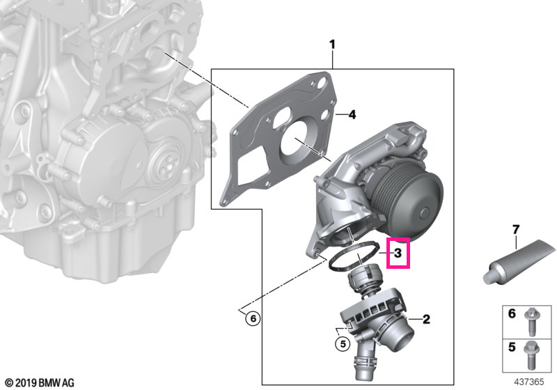 11518577888 Garnitură profilată sistem răcire motor - BMW Seria 1 F20 F21, Seria 2 F22 F23 F45, Seria 3 F30 F31 F34, Ser
