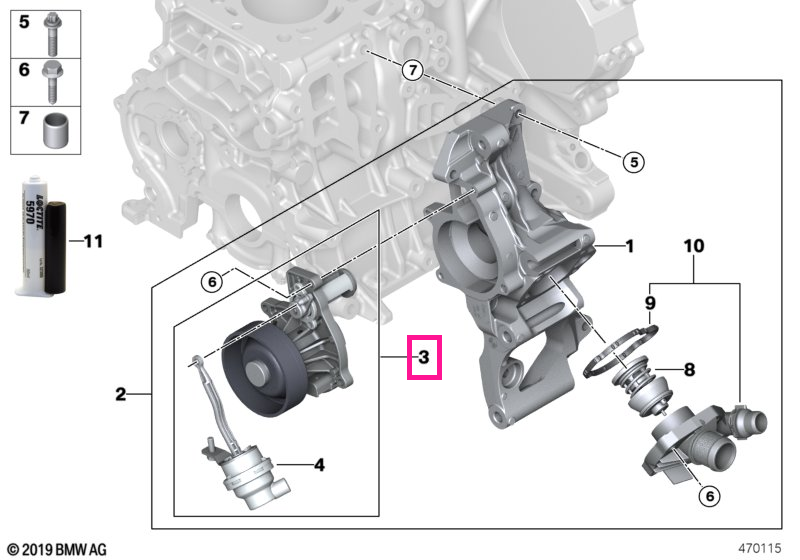 11518591070 Water pump - BMW