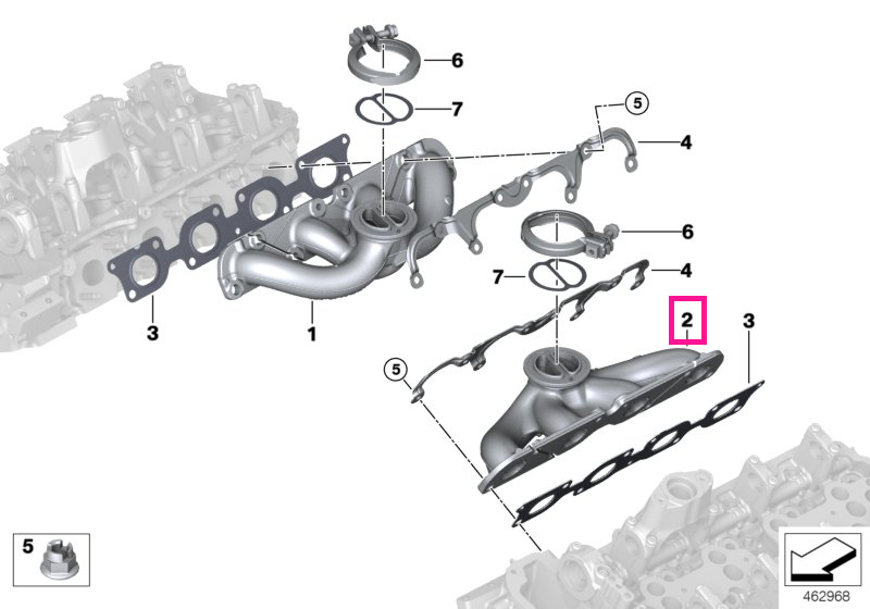 11628681197 Exhaust manifold ZYL. 5-8 - BMW