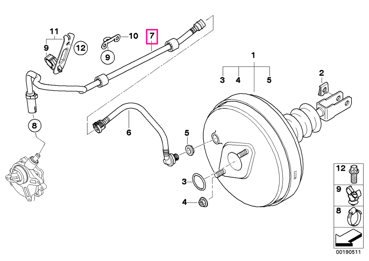 11666769086 Conductă vid - BMW